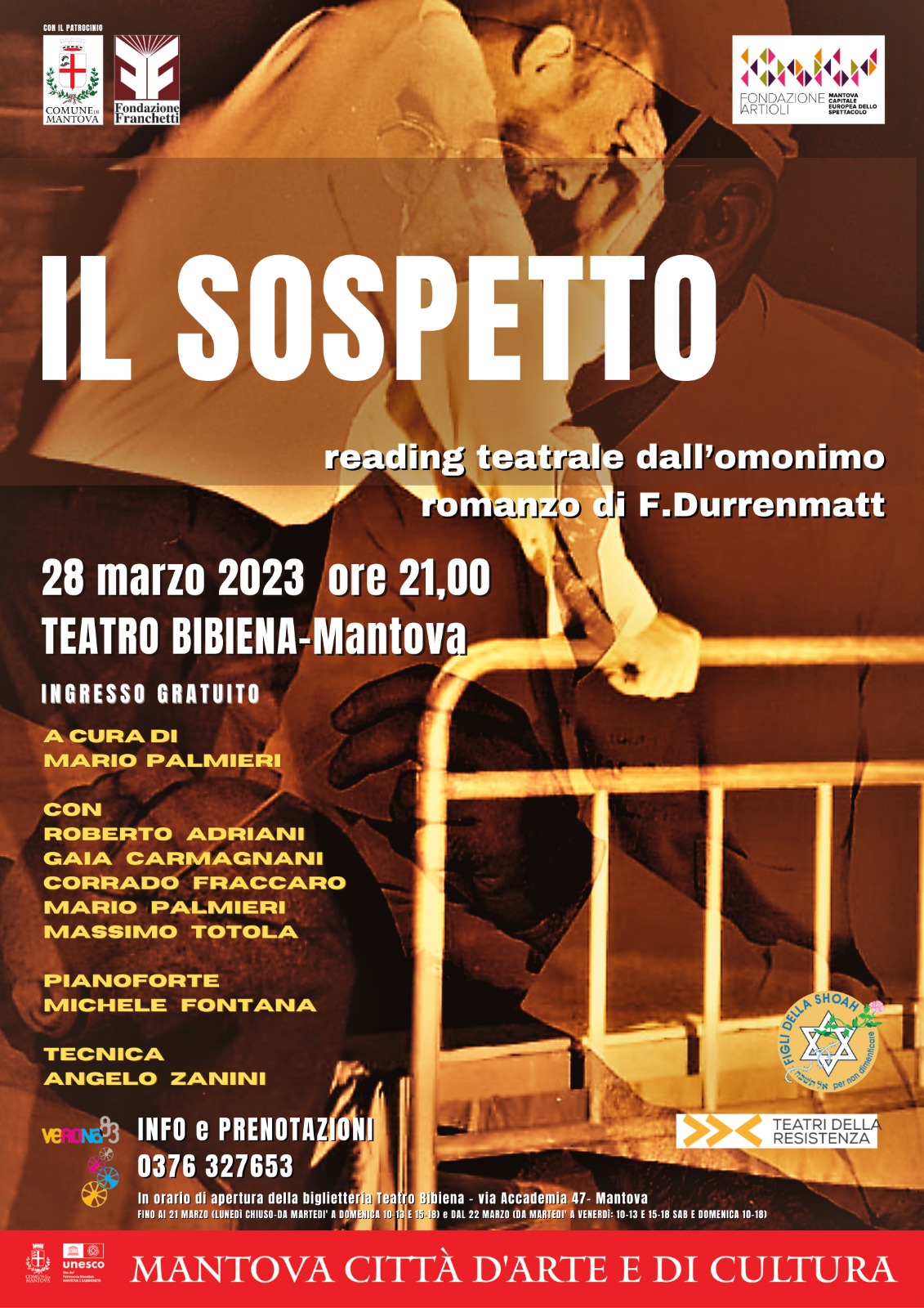 AGENDA 2023 - Reading teatrale "Il Sospetto", a Mantova